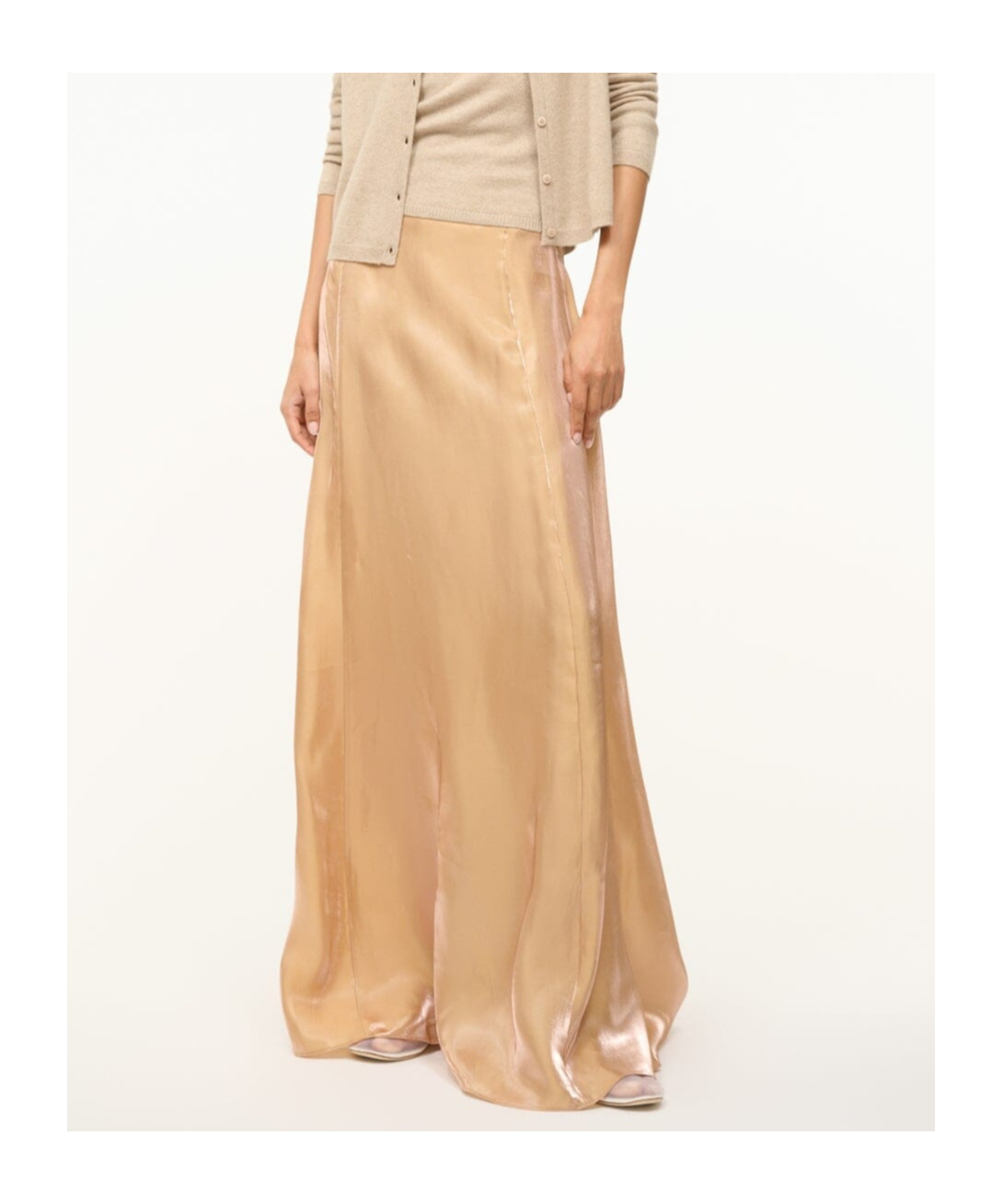 Staud A-line Maxi Skirt In Gold