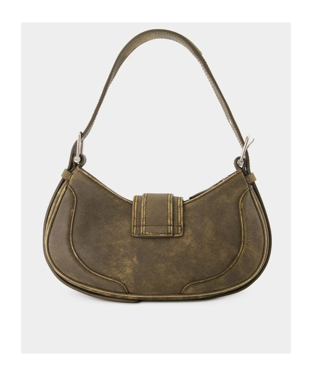 Osoi Brocle Vintage Brown Shoulder Bag In Leather Woman In Green