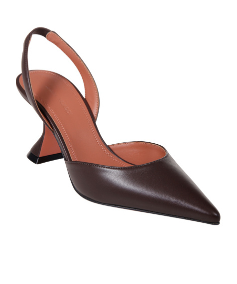 Amina Muaddi Pointed High-heeled Sandals In Brown