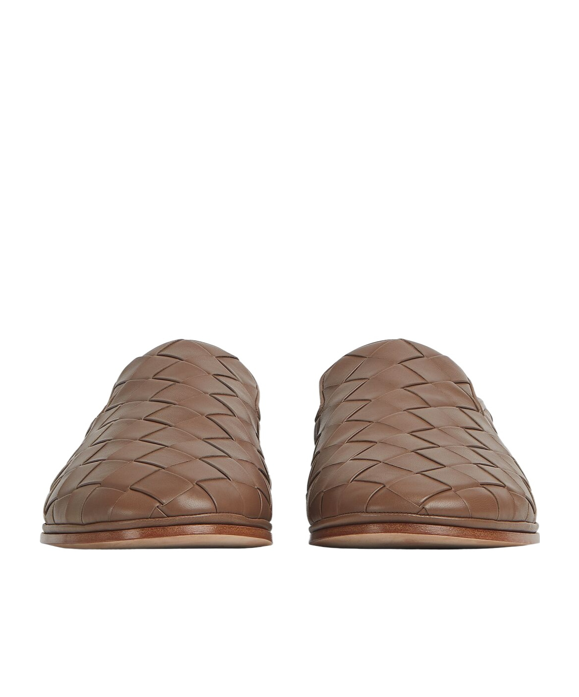 Bottega Veneta Leather Intrecciato Weave Slip-on Shoes In Brown