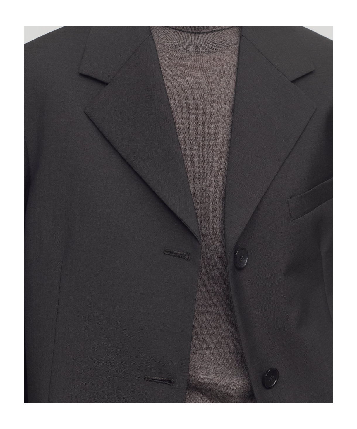 The Row Single-breasted Wool Jacket In Black