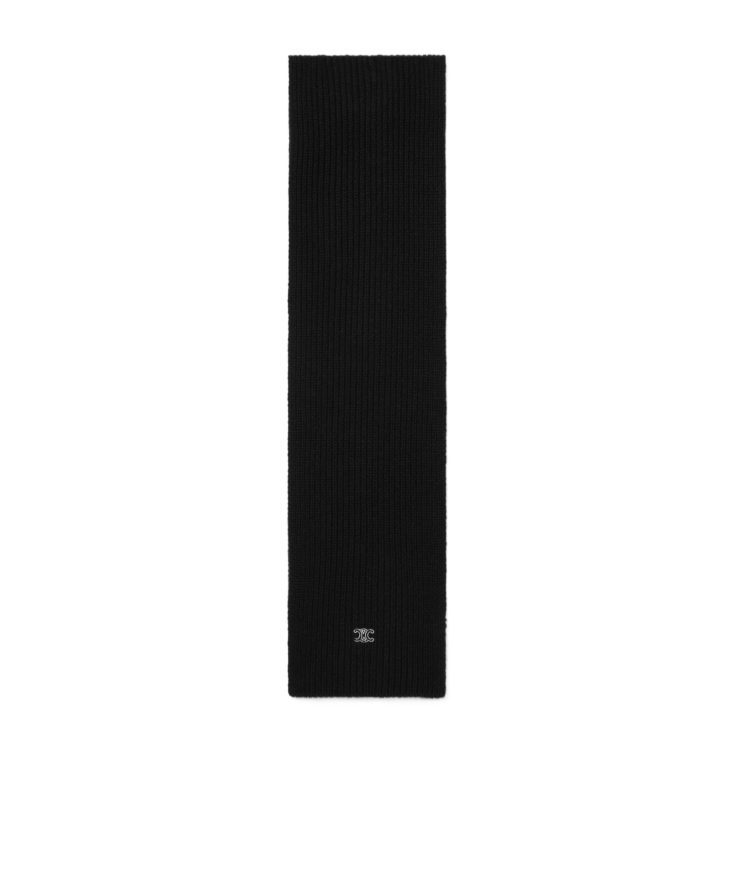 Celine Ribbed Cashmere Scarf In Black