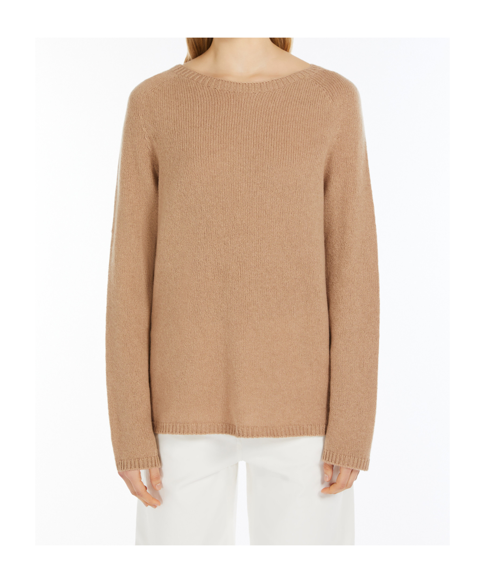 Max Mara Long-sleeved Wool And Cashmere Sweaters In Nude