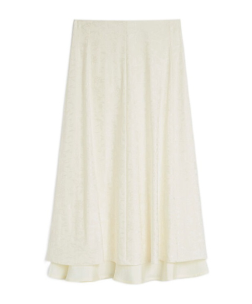 Jil Sander Floral-jacquard Midi Skirt In Coconut