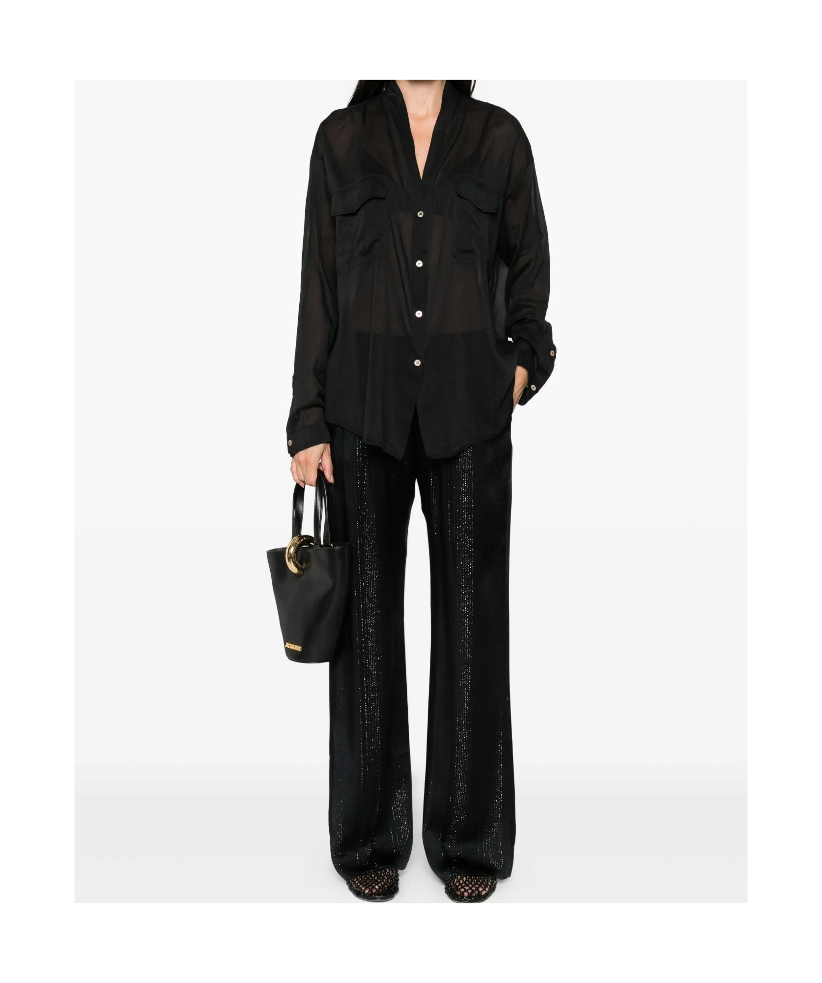 Forte Forte Button-fastening Pocket Shirt In Black