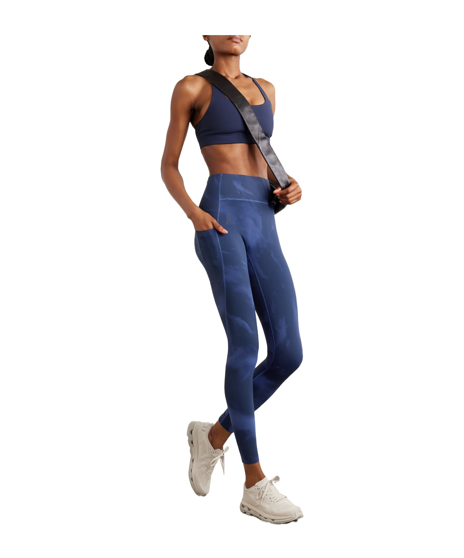 On Studio Printed Stretch Leggings In Blue