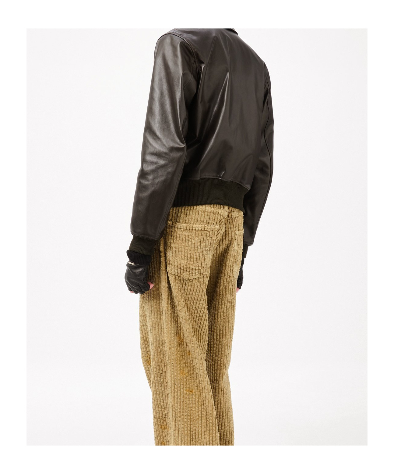 Our Legacy Pharos Leather Bomber Jacket With Removable Genuine Shearling Collar In Black