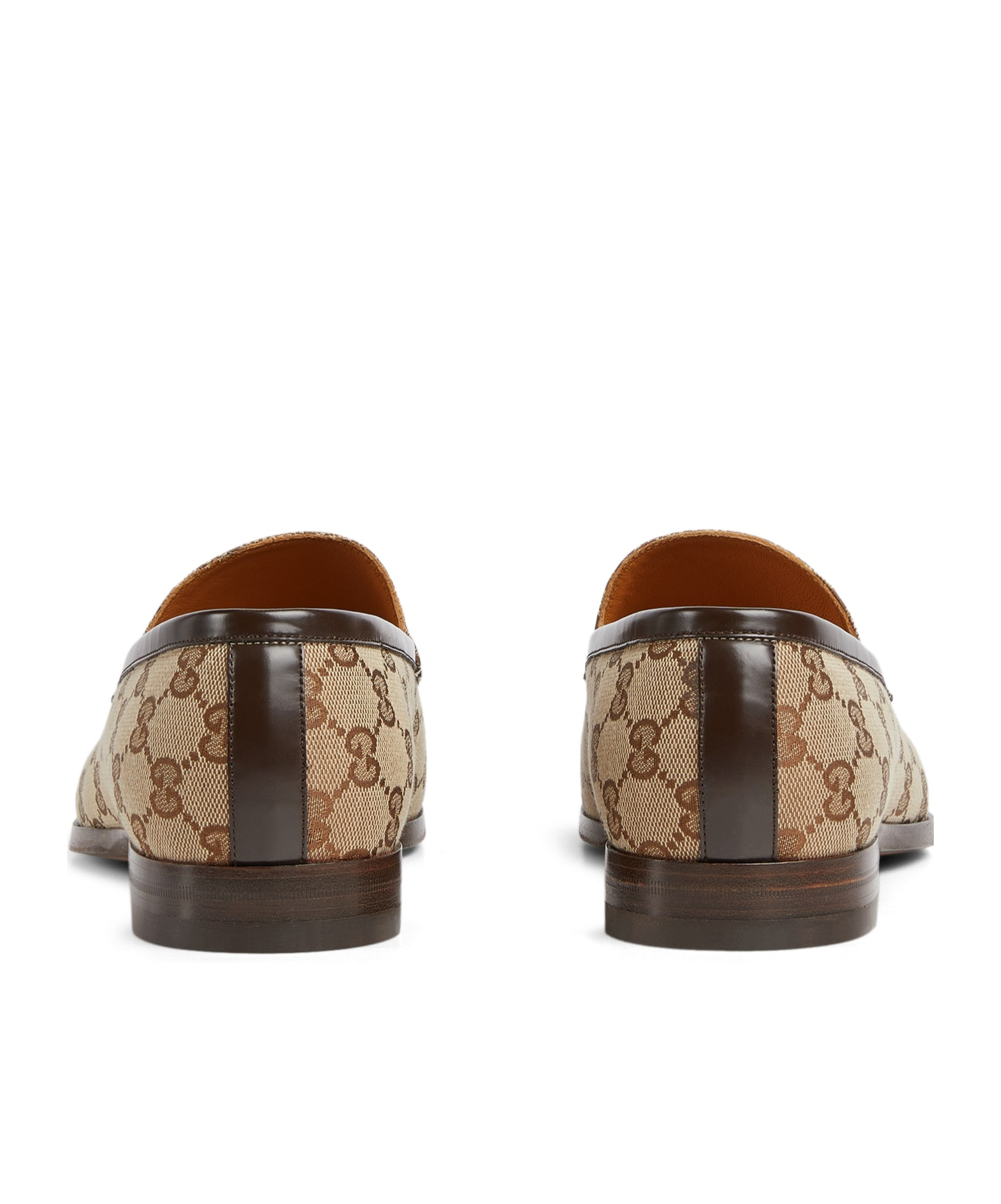Gucci Monogram-print Leather Loafers In Brown