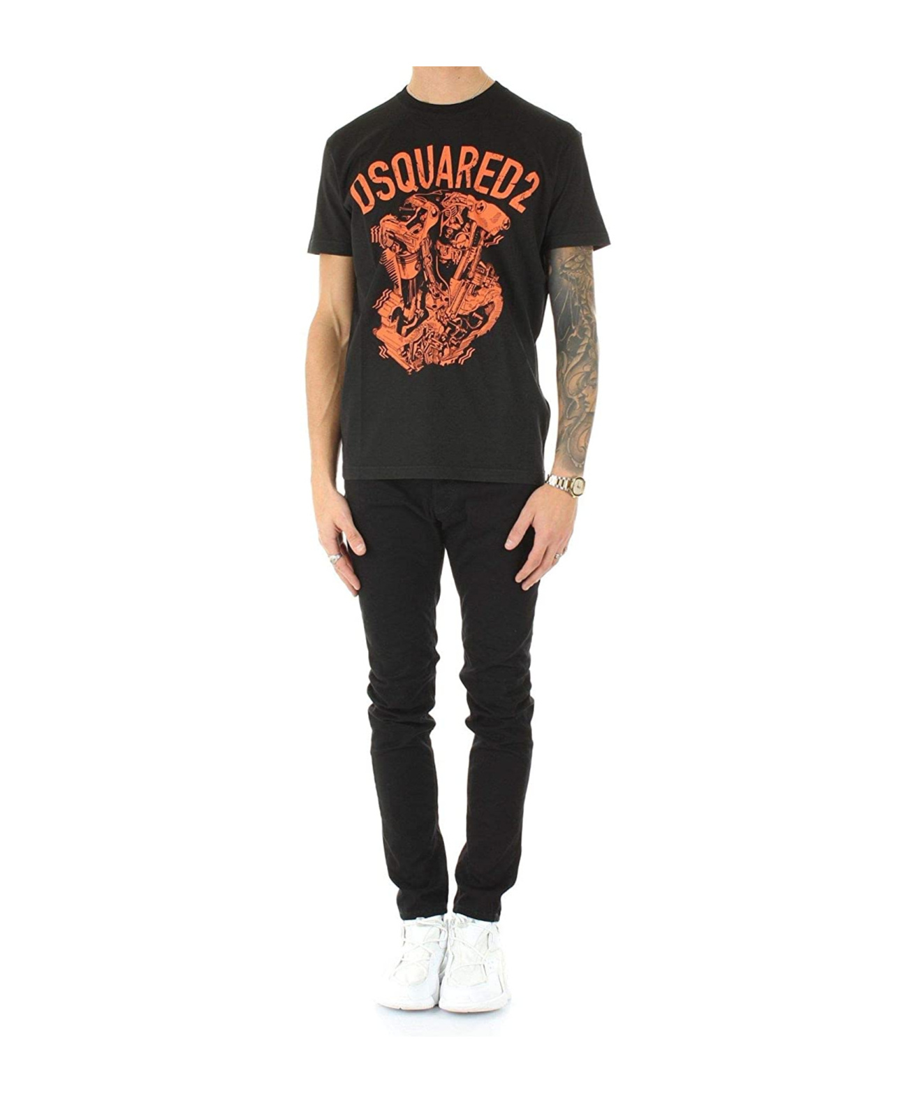 Dsquared2 Logo Printed T-shirt In Black