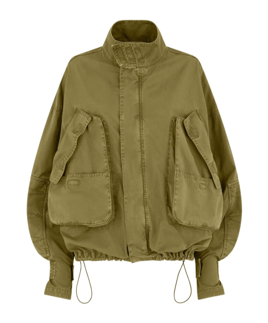 Attico The  Logo Patch Bomber Jacket In Green