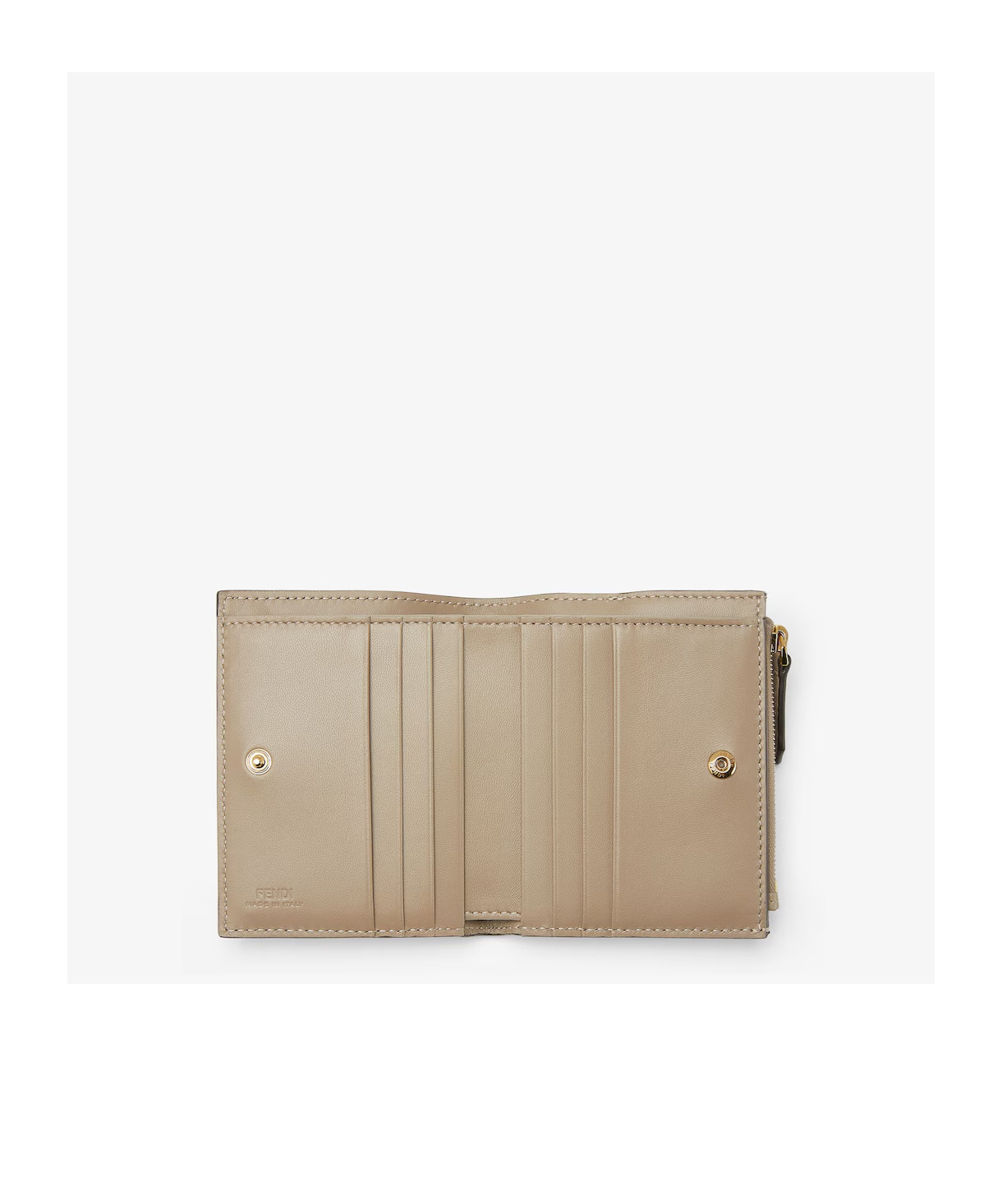 Fendi Small Baguette Compact Wallet In Nude
