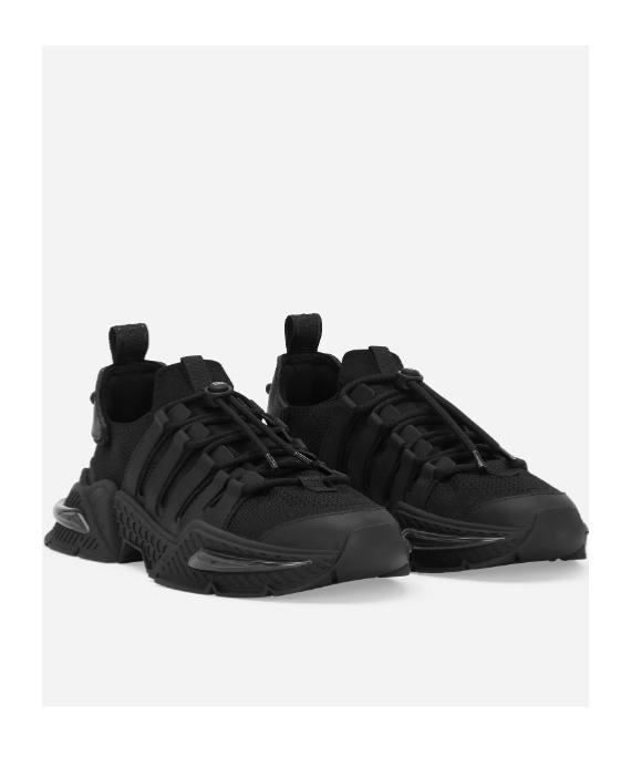 Dolce & Gabbana Black Sneakers With Chunky Sole And Breathable Upper In Black