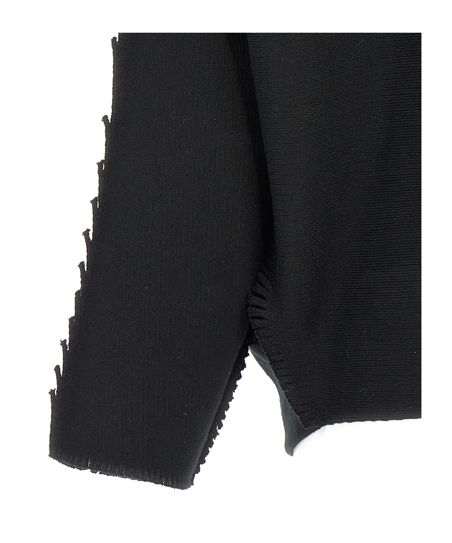 Shop Issey Miyake Frayed-detail Jumper In Black