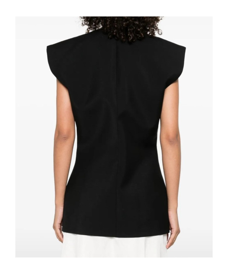 Rohe Sleeveless Blouse In Black Virgin Wool Blend In Black