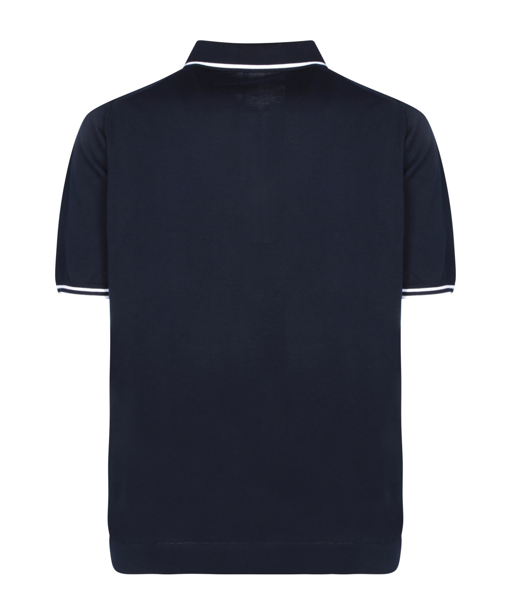 Shop Kiton Striped-edge Cotton Polo Shirt In Black