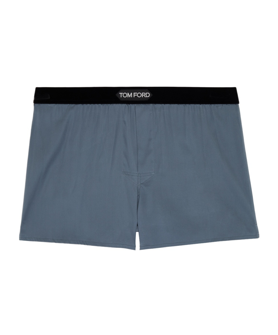 Tom Ford Gray Patch Boxers In Blue