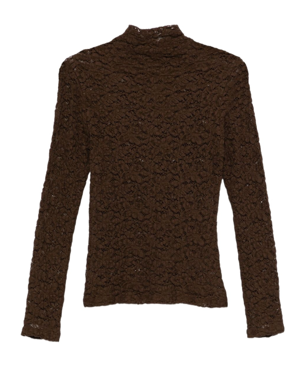 Seventy Lace High-neck Sweater In Brown