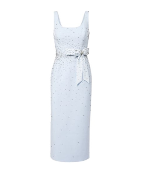 Carolina Herrera Bow-detail Crystal-embellished Midi Dress In White