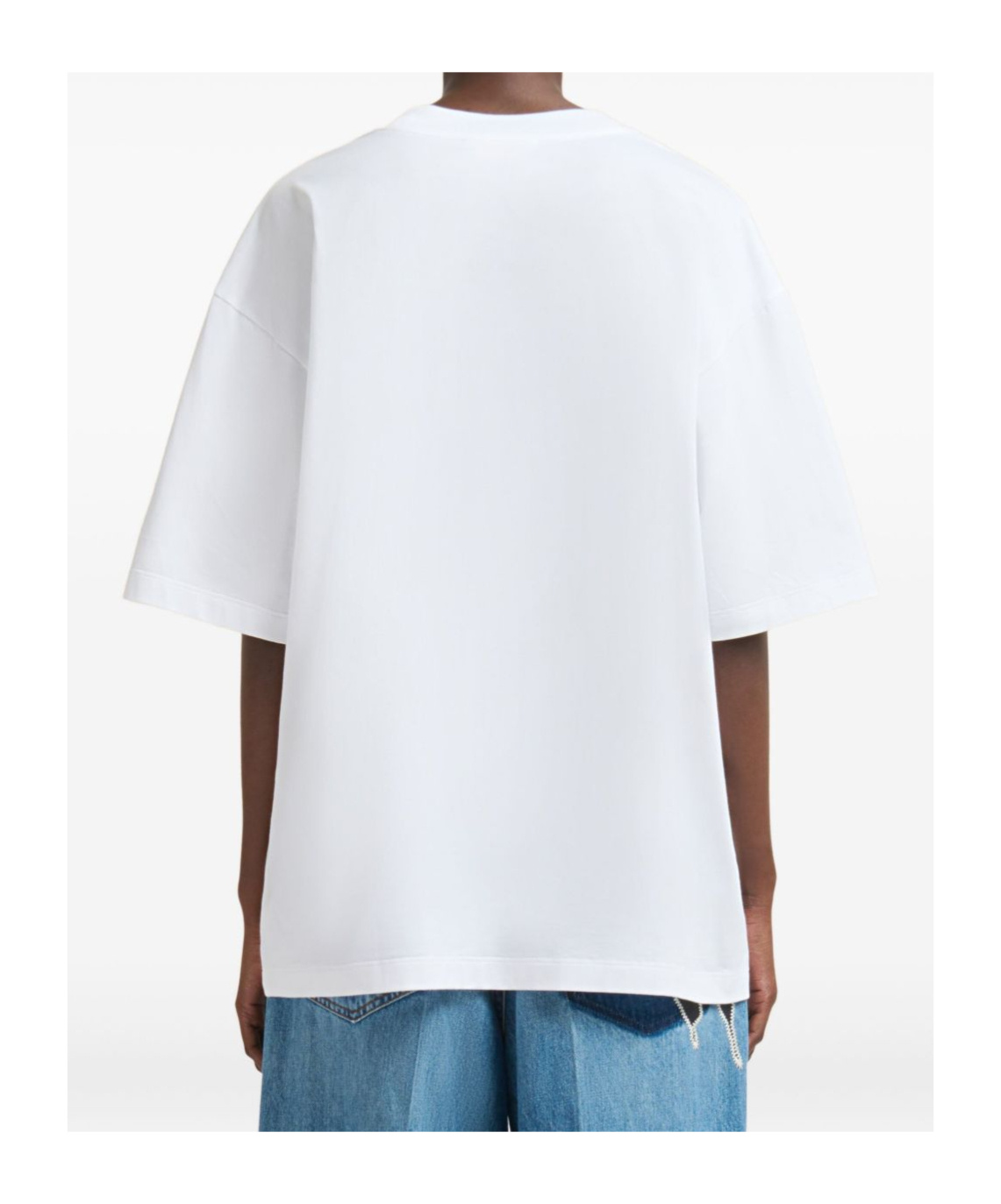 Marni White Cotton T-shirt With Flower Print In Multi