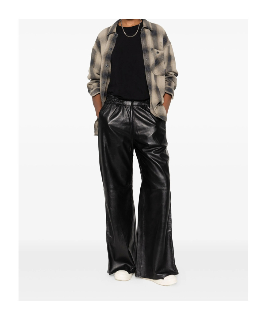 R13 Leather Side-zip Trousers In Black