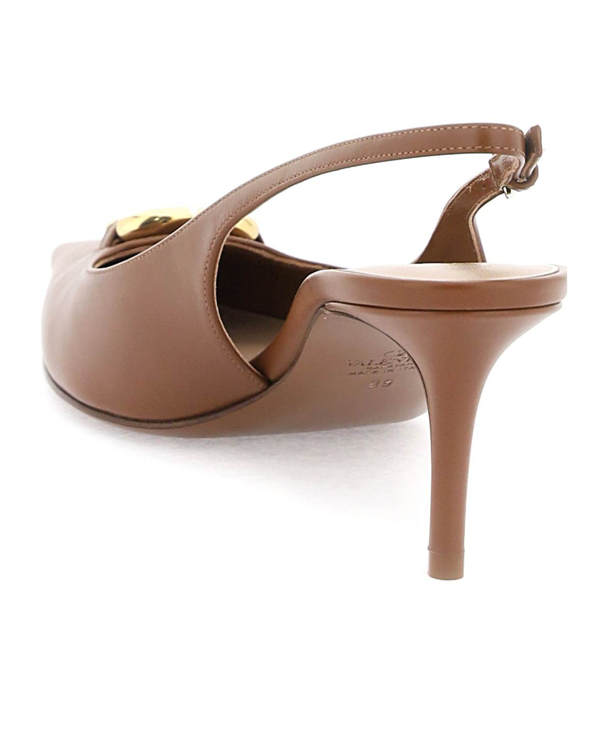 Valentino Slingback Pumps Vlogo The Bold Edition Tobacco In Brown