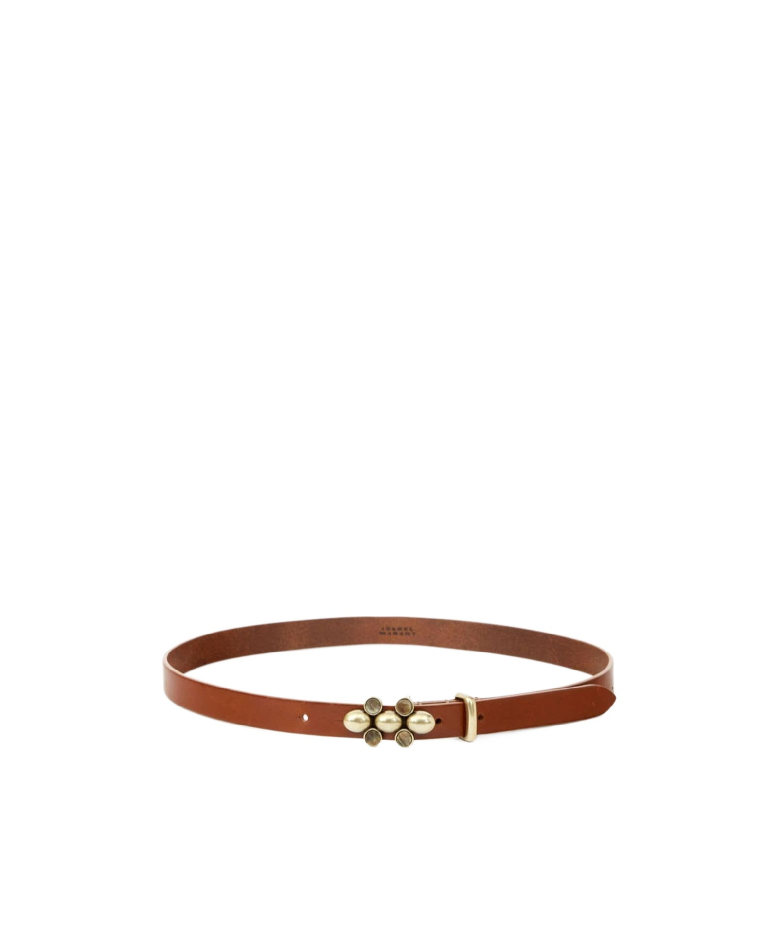 Isabel Marant Womens Khaki Valdez Oval-design-plaques Leather Belt In Brown