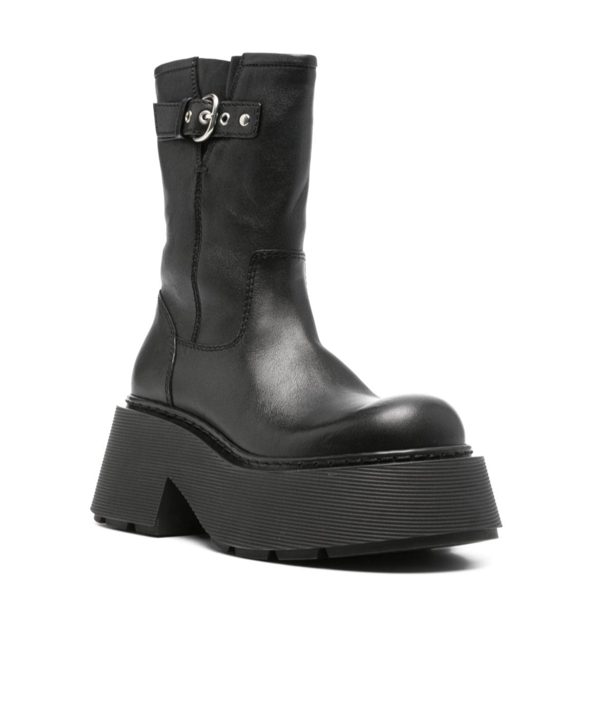 Shop Vic Matie Leather Platform Ankle Boots In Black