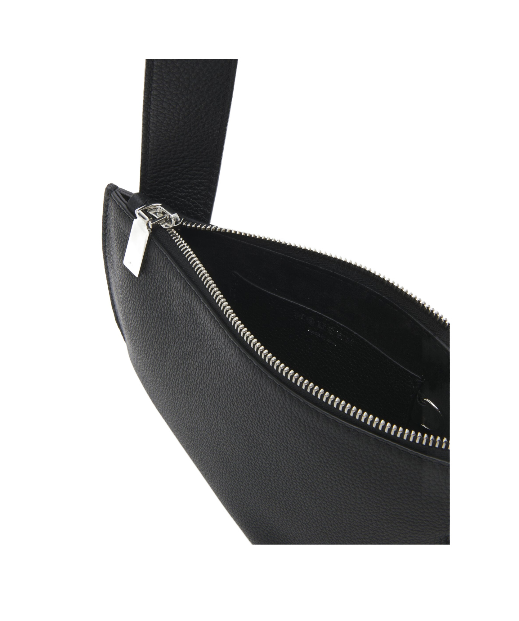 Alexander Mcqueen T-bar Sling Pebbled-leather Shoulder Bag In Black