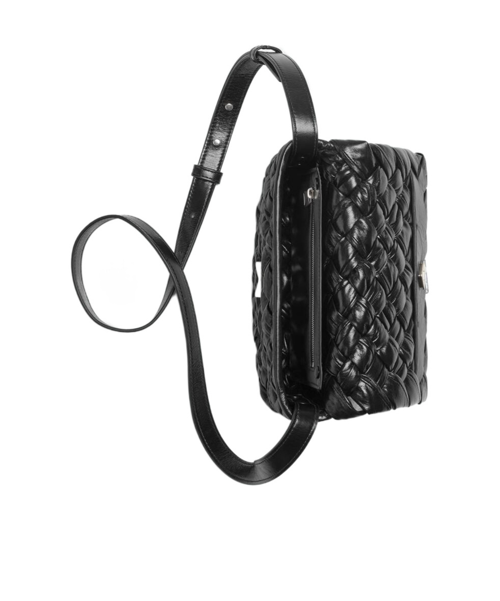 Bottega Veneta Trumpet Woven Satchel In Black