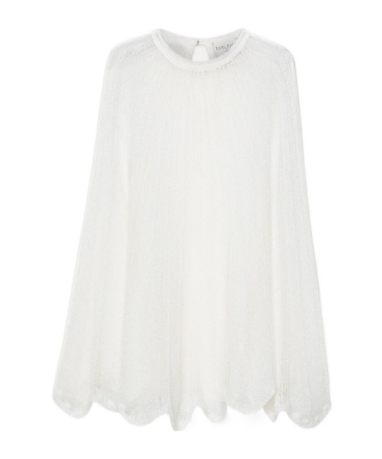 Forte Forte Pointellestitch Knit In Brushed Mohair In White