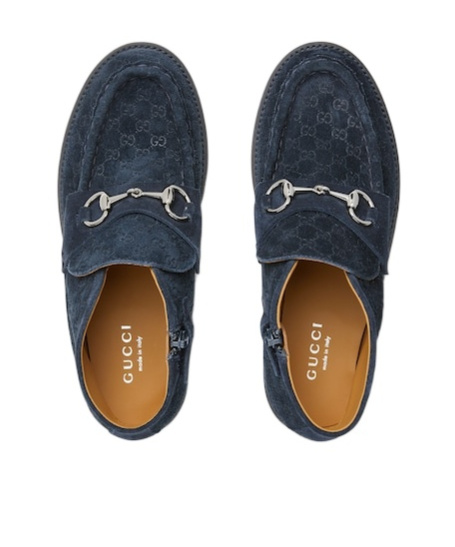 Gucci Horsebit Leather Boot In Blue