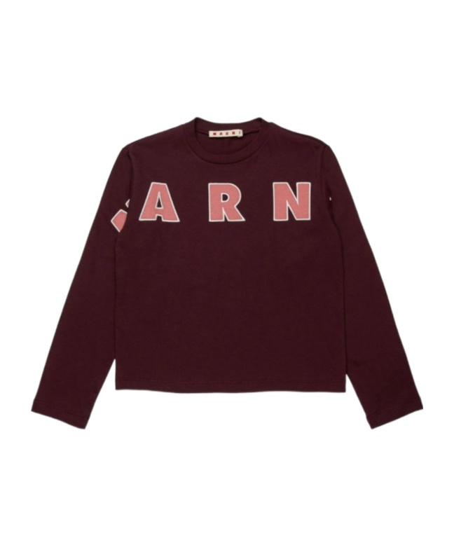 Marni Cotton Long Sleeve T-shirt In Brown