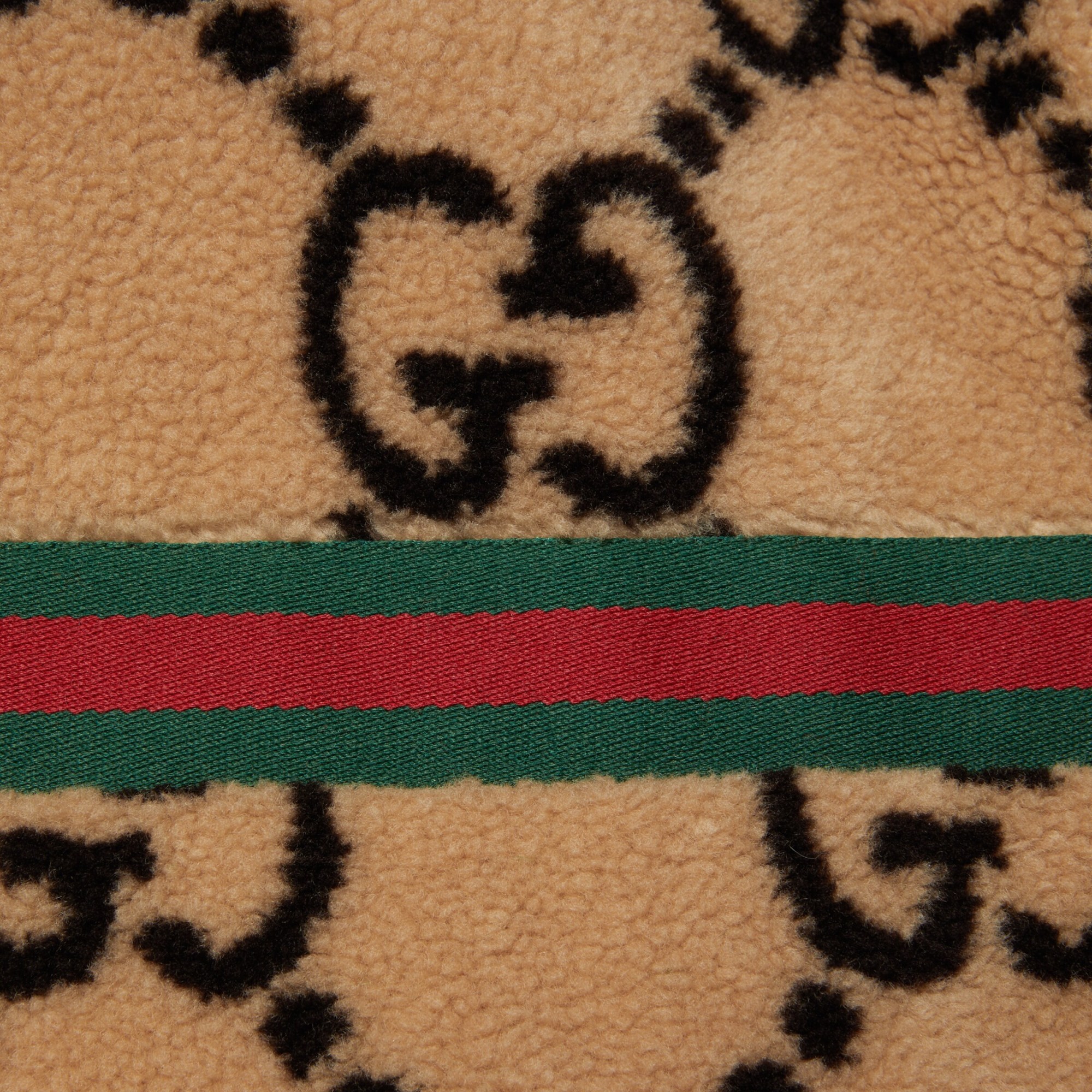 Shop Gucci Maxi Gg Fleece Jakcet In Nude
