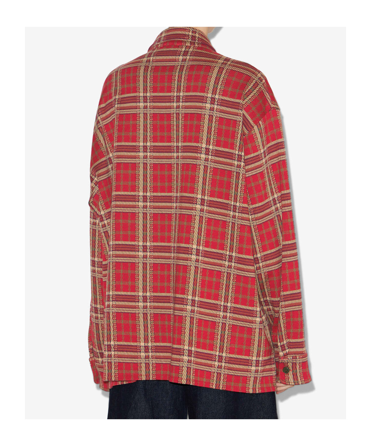 Isabel Marant Womens Red Bruna Plaid-pattern Cotton Blouse In Red