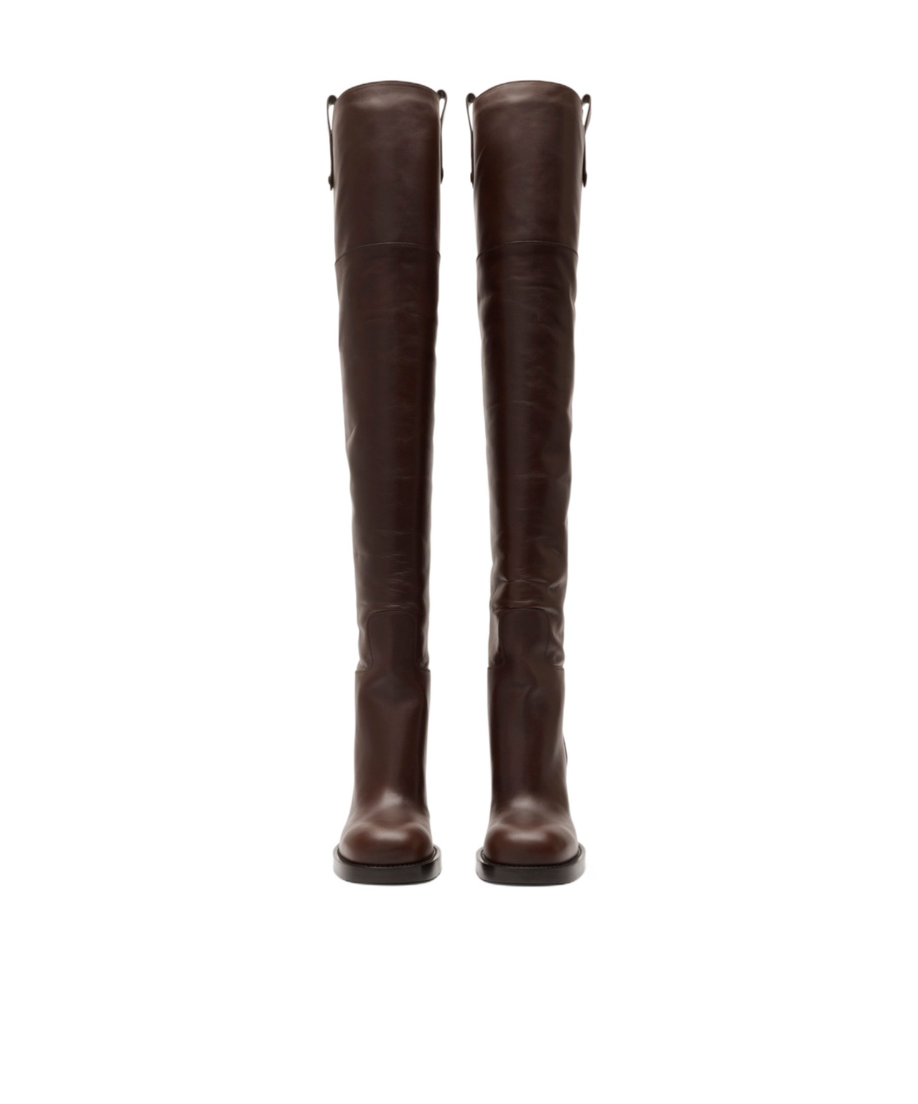 Burberry 85mm Cavalier Calf-leather Thigh-high Boots In Burgundy