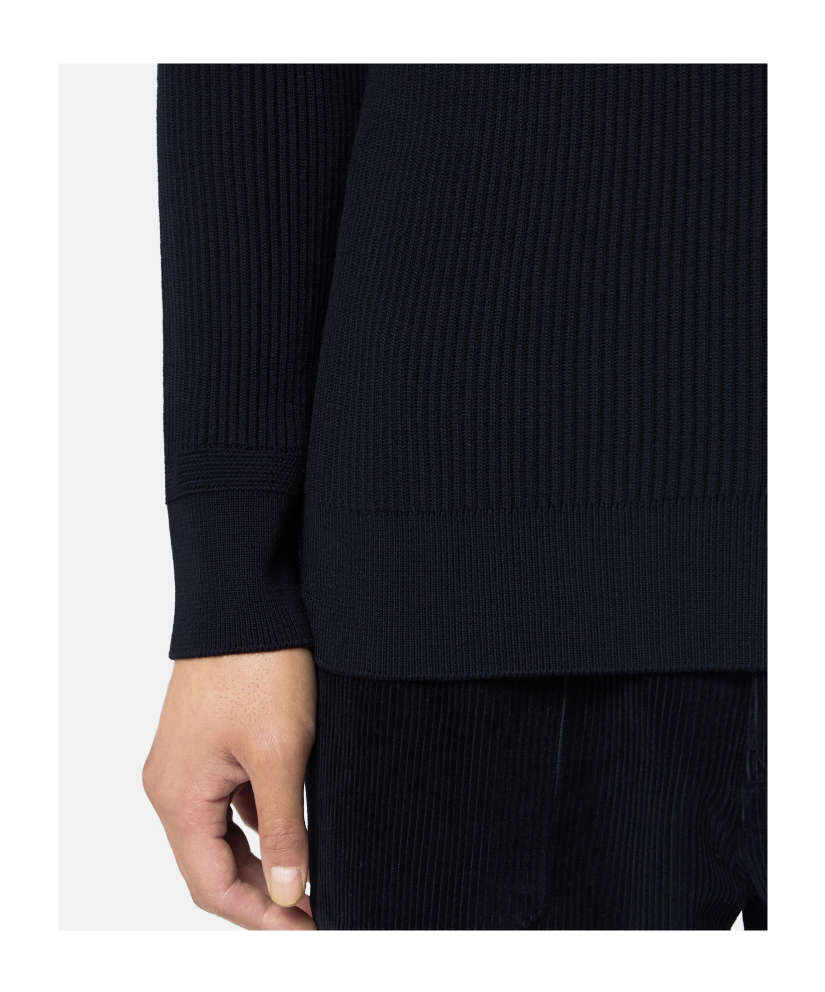 Stone Island Turtleneck Jumper With Finely Ribbed Trims In Black