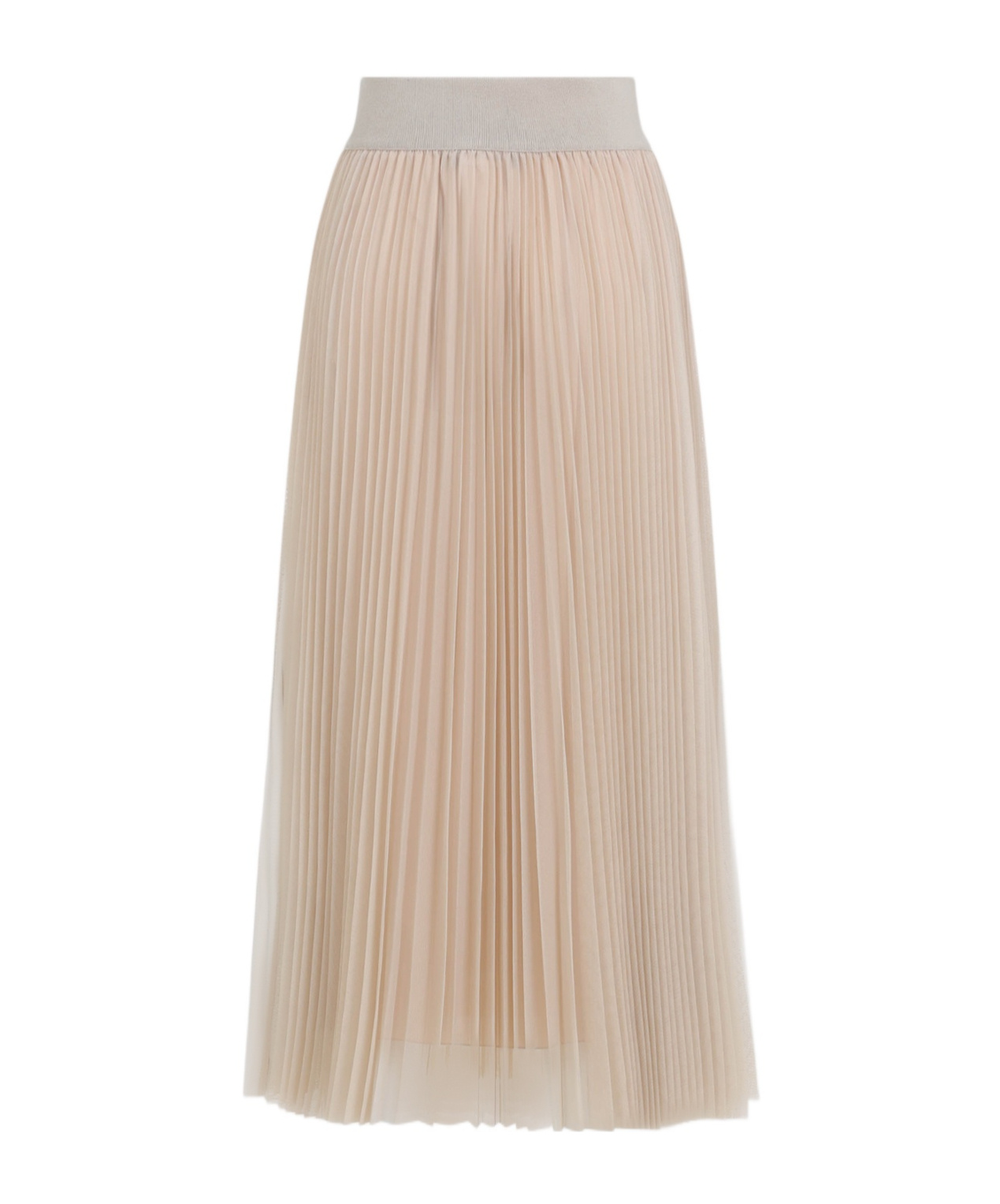 Fabiana Filippi Flowing Pleated Maxi Skirt With Elastic Waistband In Neutral