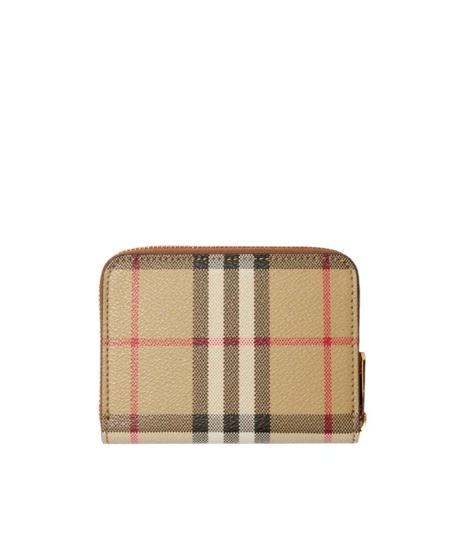 Burberry Monogram Zip Around Wallet Check Pattern In Multi
