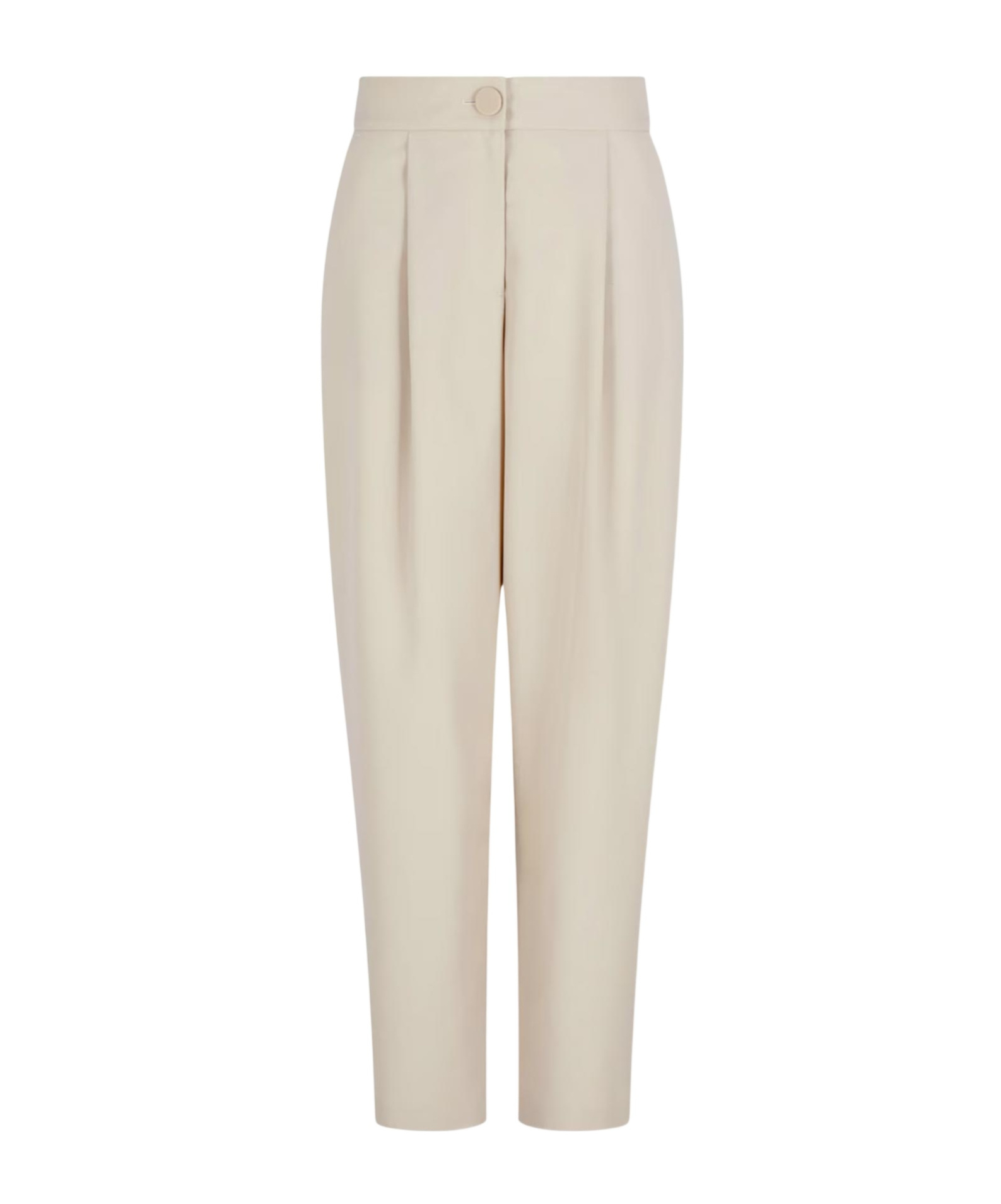 Armani Exchange Twill Pleated Trousers In Nude