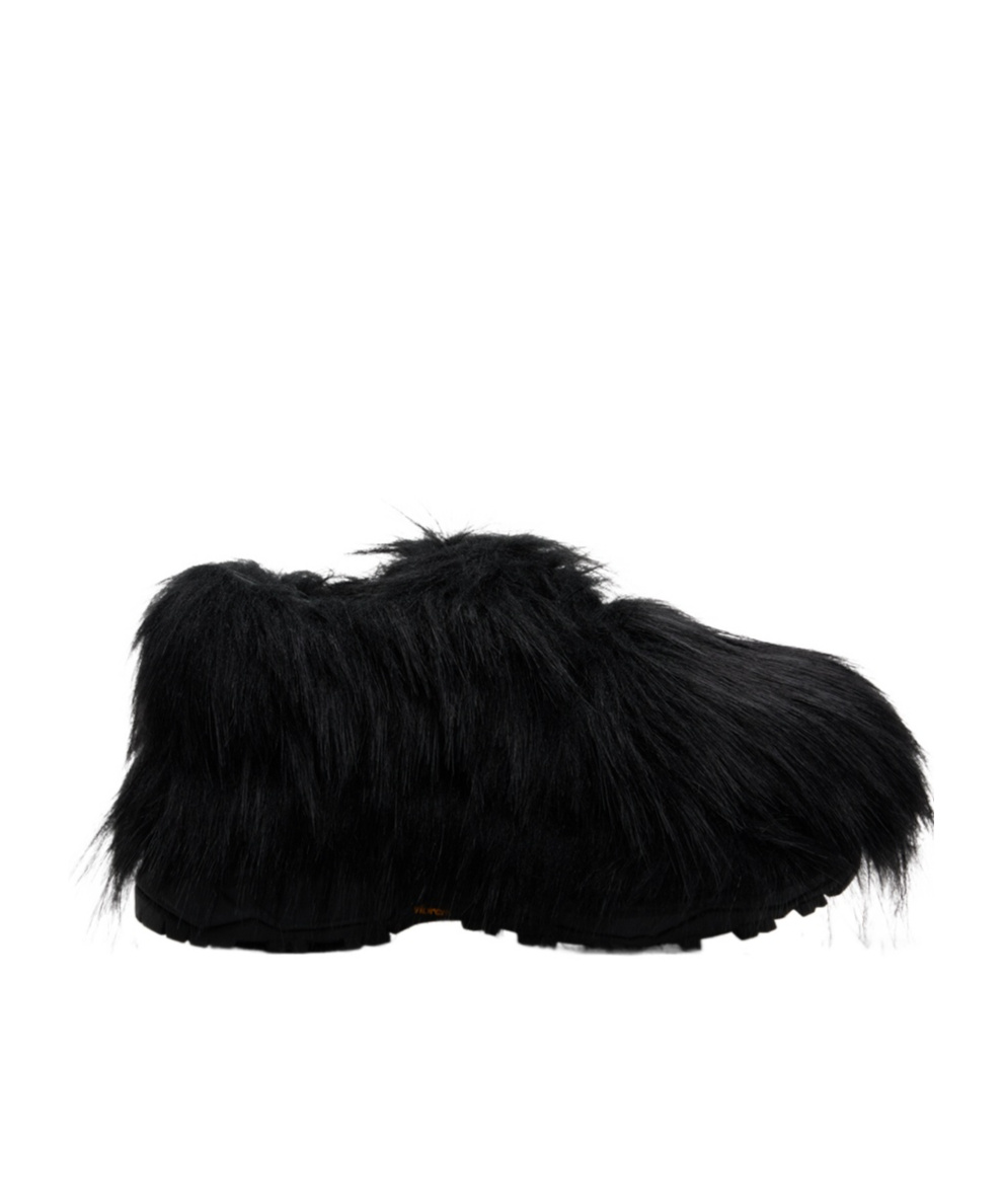 Sacai Black Faux-fur Derbys In Black