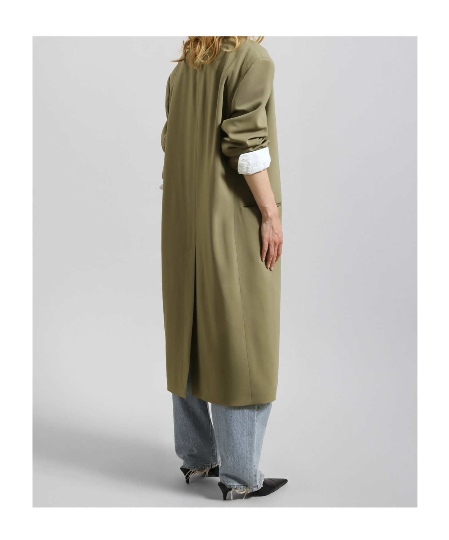 Shop The Frankie Shop Tribeca Long Coat - Khaki