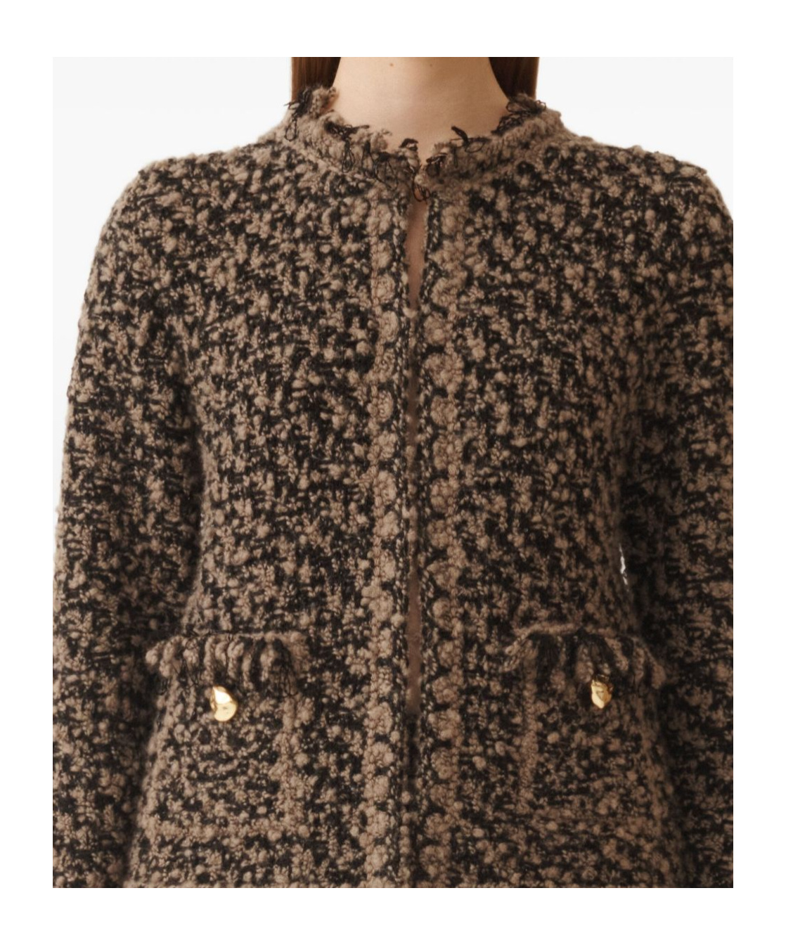 Fabiana Filippi Jacket In Tweed And Sequins In Brown