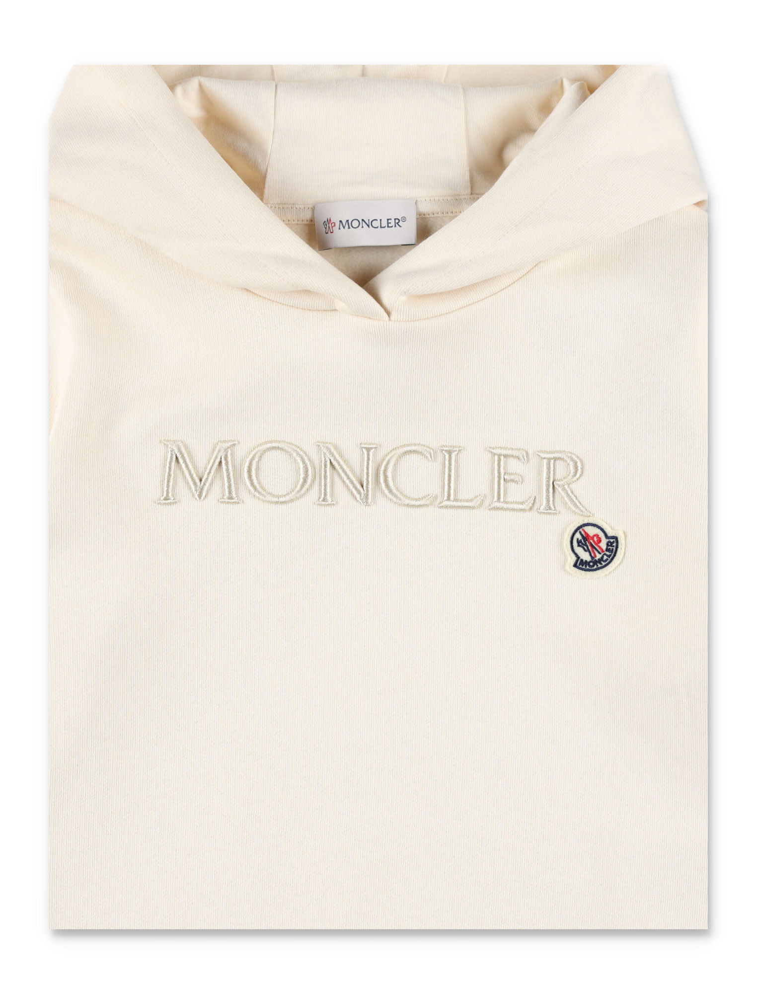 Moncler Enfant Logo Embroidered Hoodie In Nude