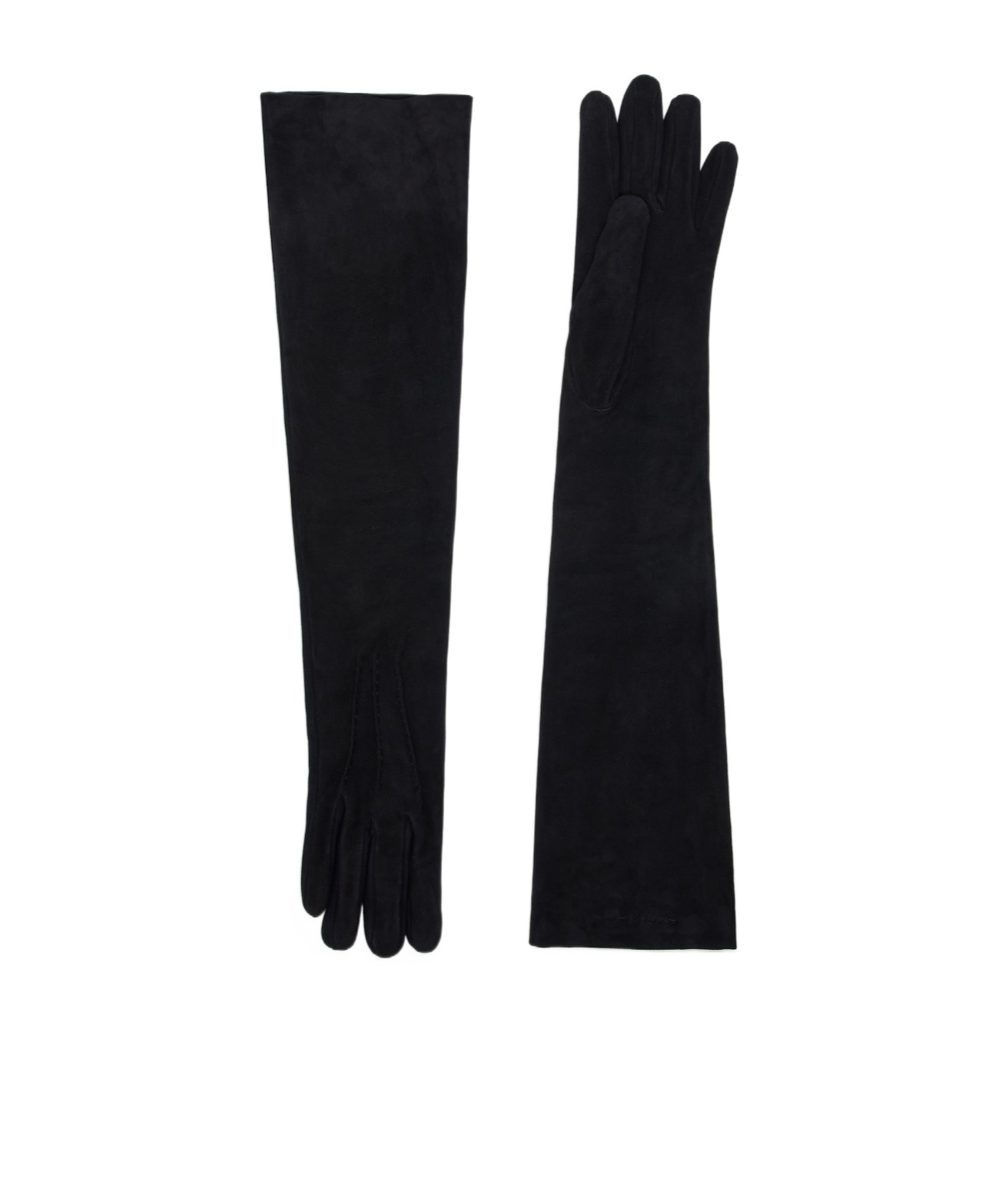 Giorgio Armani Long Suede Gloves In Black