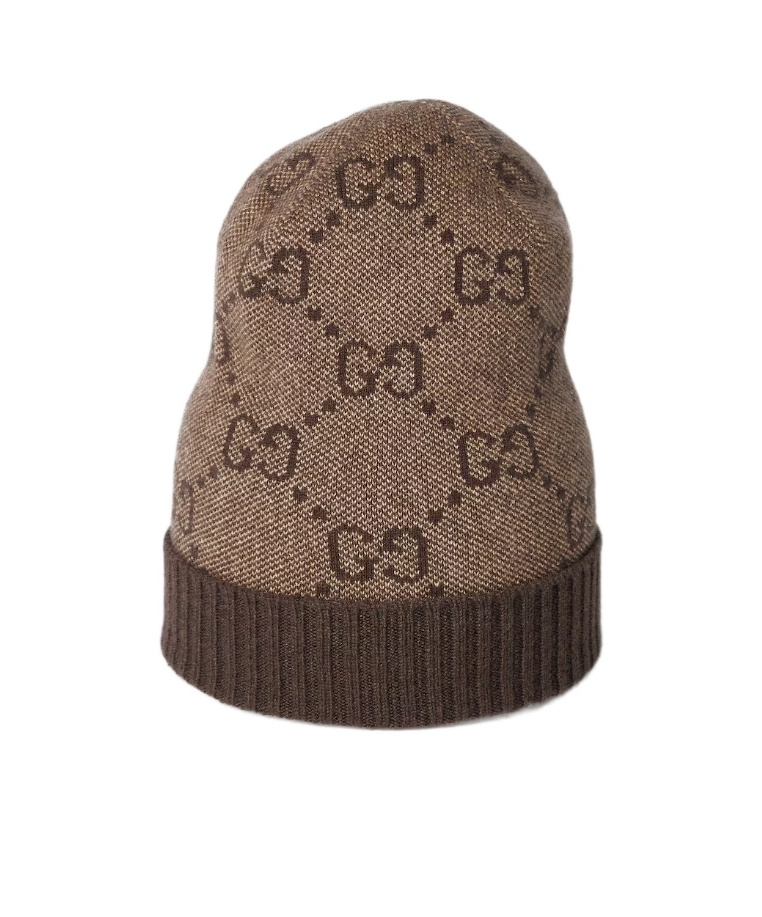 Gucci Nuancie Hat Knit Texture Ribbed Hem In Brown