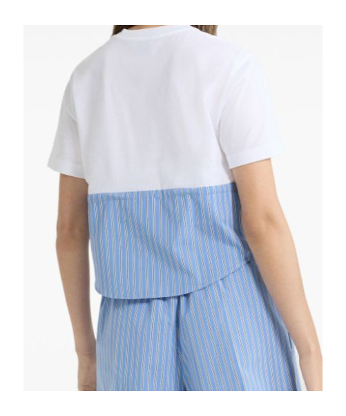 Patou Drawsgtring Waist Panelled T-shirt Clothing In White
