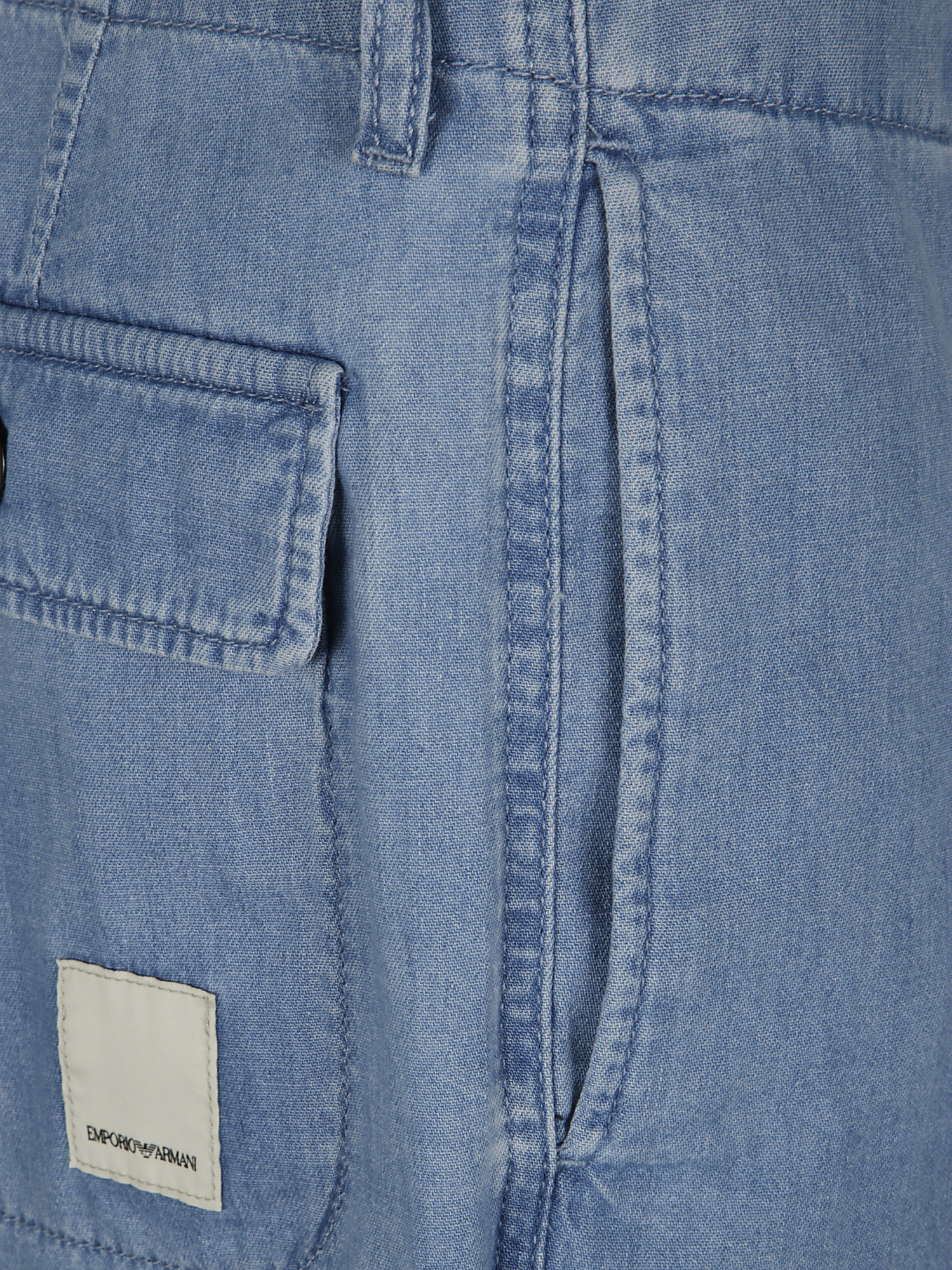 Emporio Armani Belt Loop Shorts In Blue