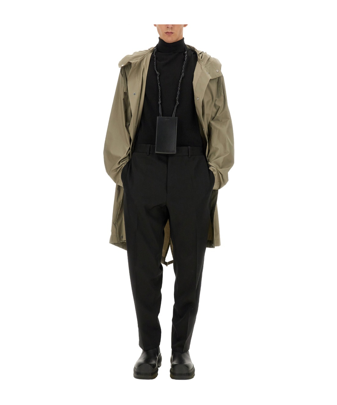 Jil Sander Parka With Logo In Nude
