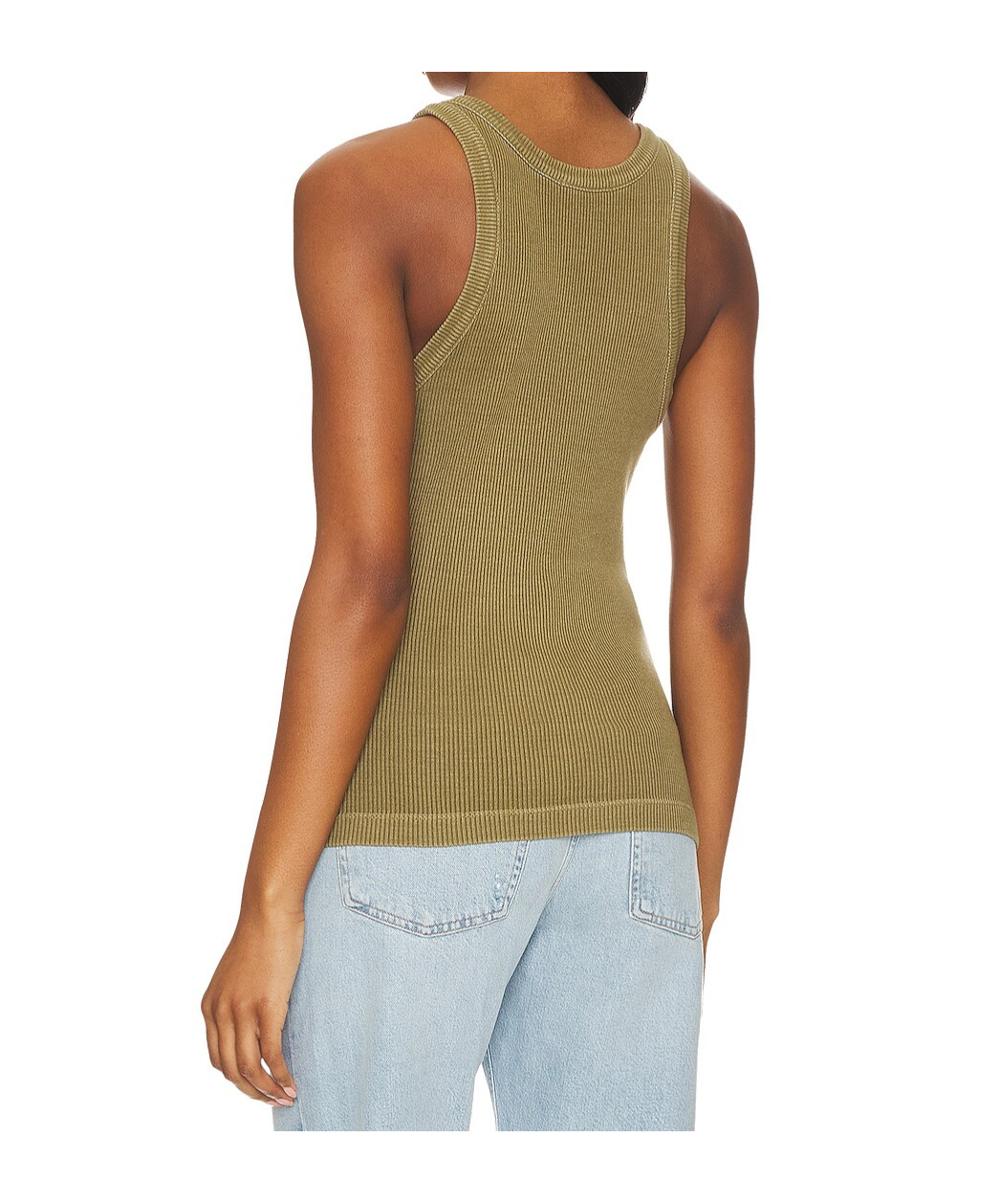 Agolde Ribbed Knit Vest In Multi