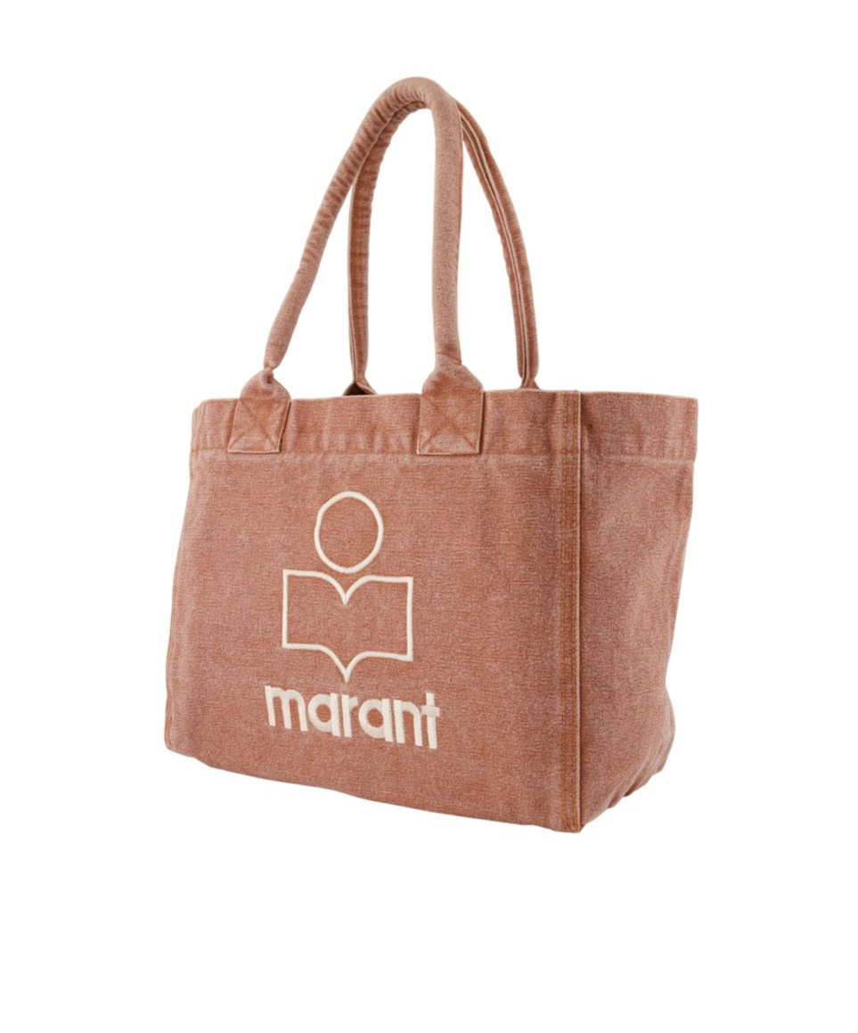 Isabel Marant Textured Cotton Shopper Bag With Padded Handles In Brown